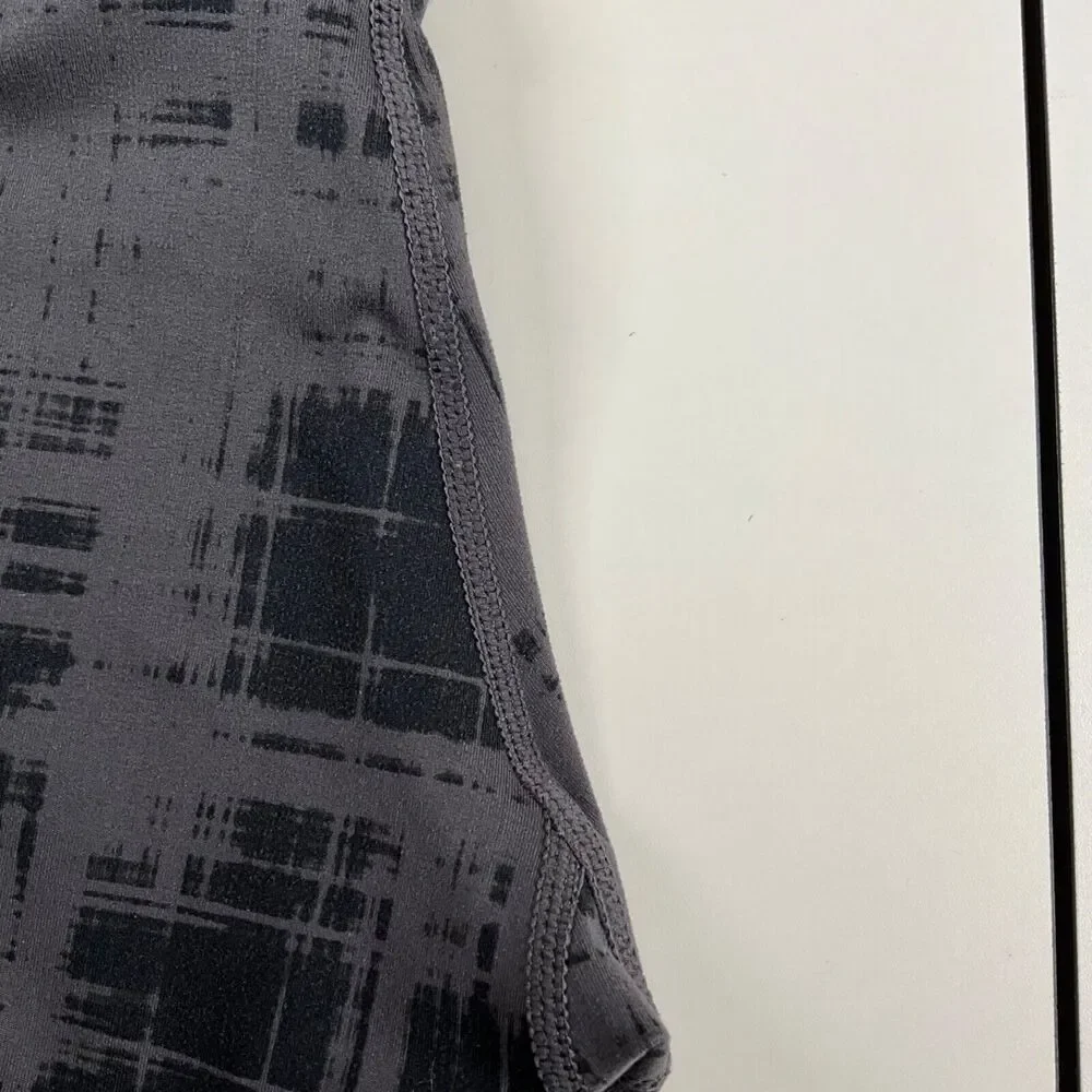 Zella Daily High Waisted Black Gray Grid Print Leggings Girls Sz XL 14/16 - Picture 10 of 11